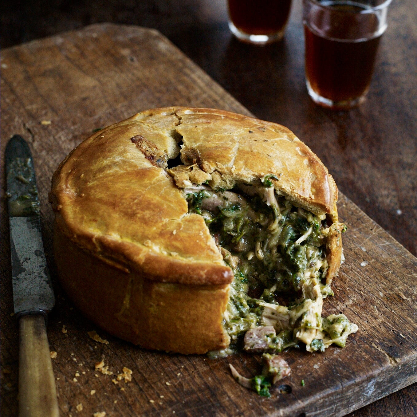 Chicken and nettle pie