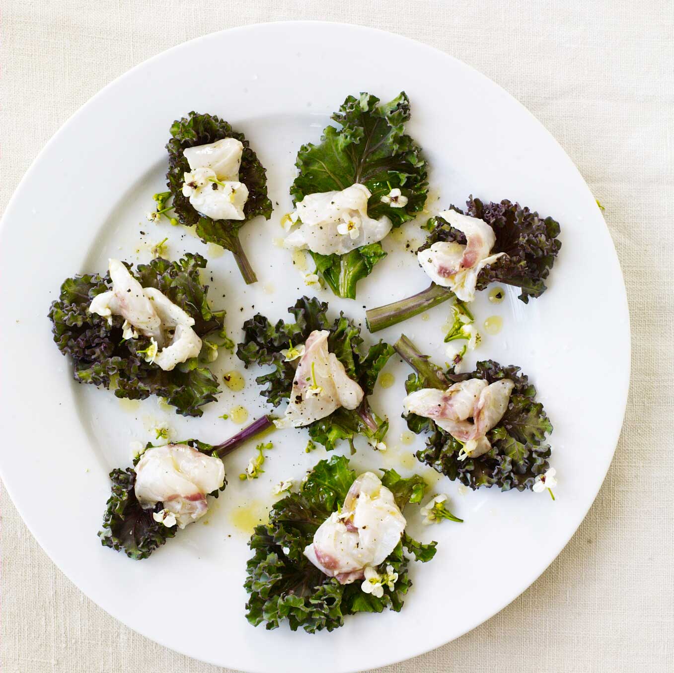 Sea kale & sea bass
