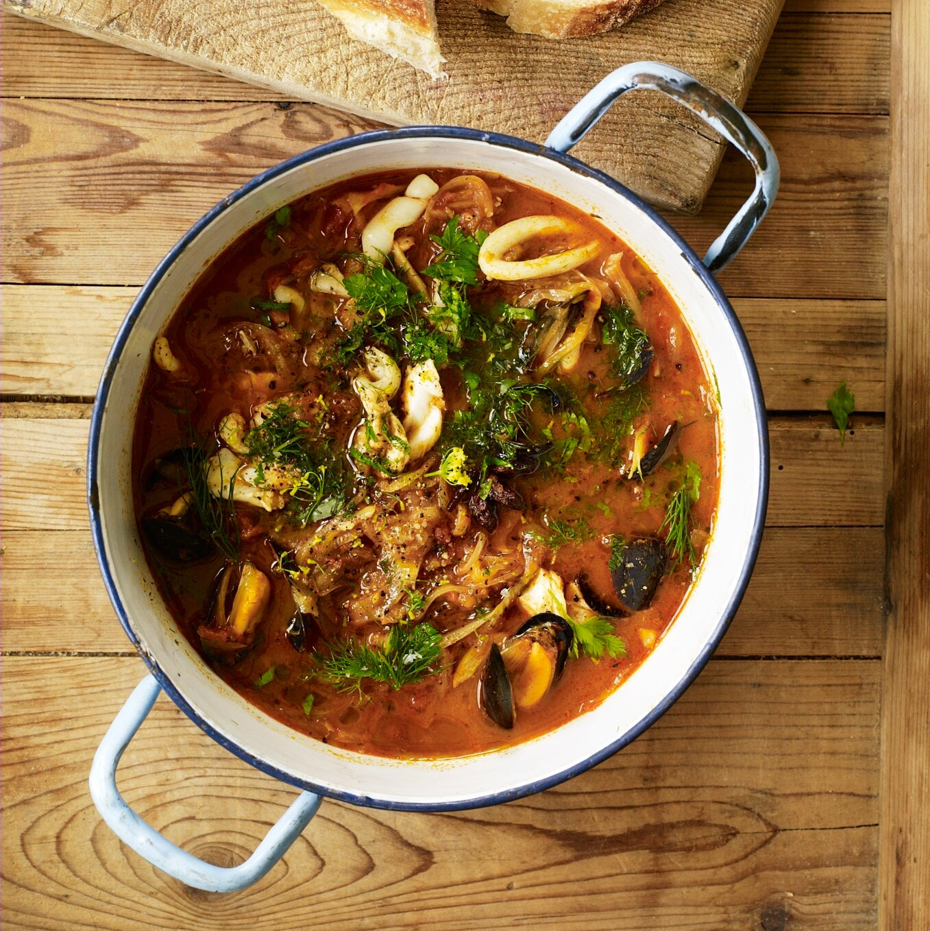 Fish soup with tomatoes & star anise