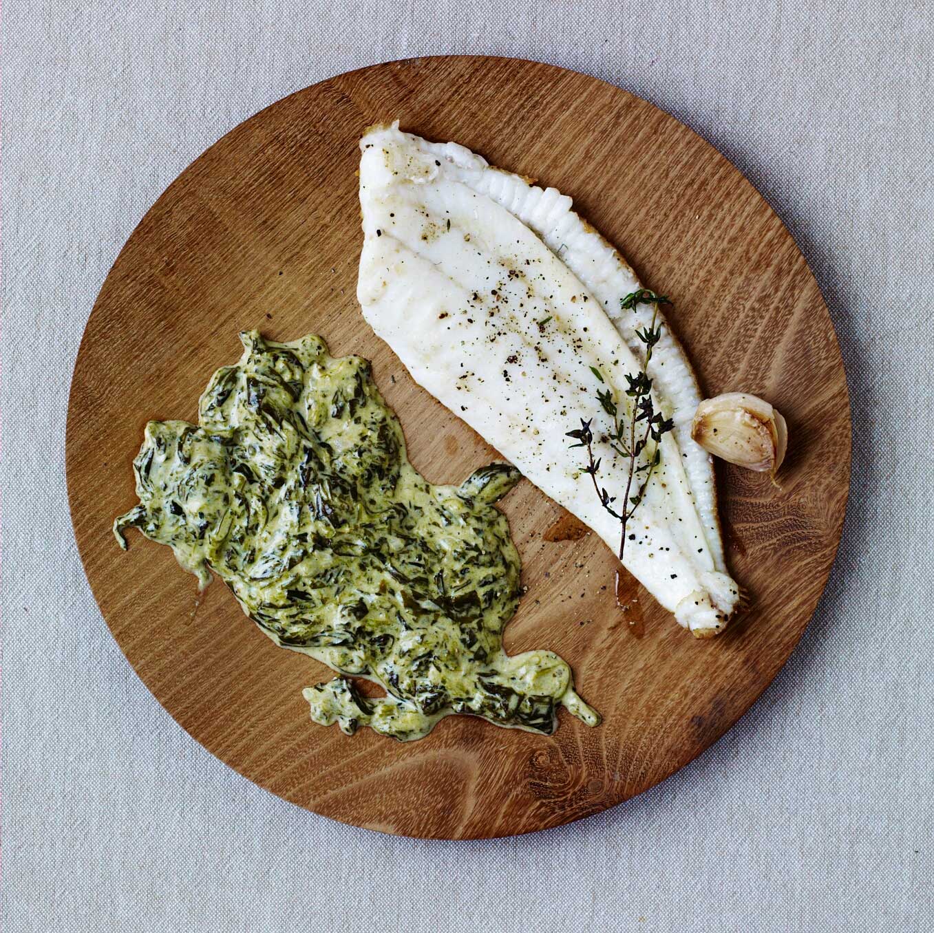 Brill with sorrel sauce
