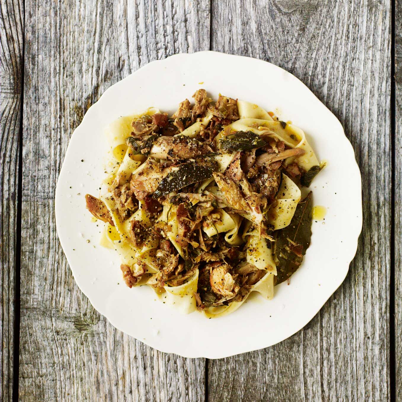 Rabbit with pappardelle