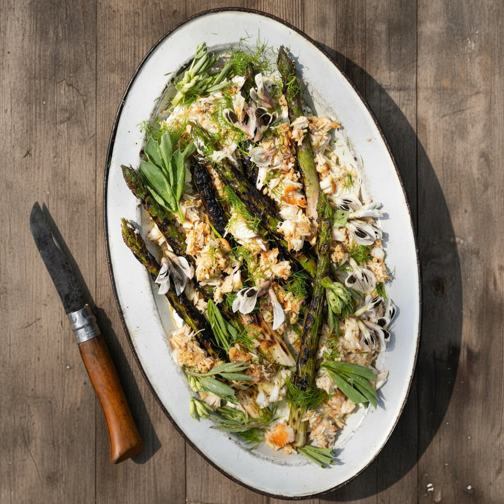 Crab and asparagus salad