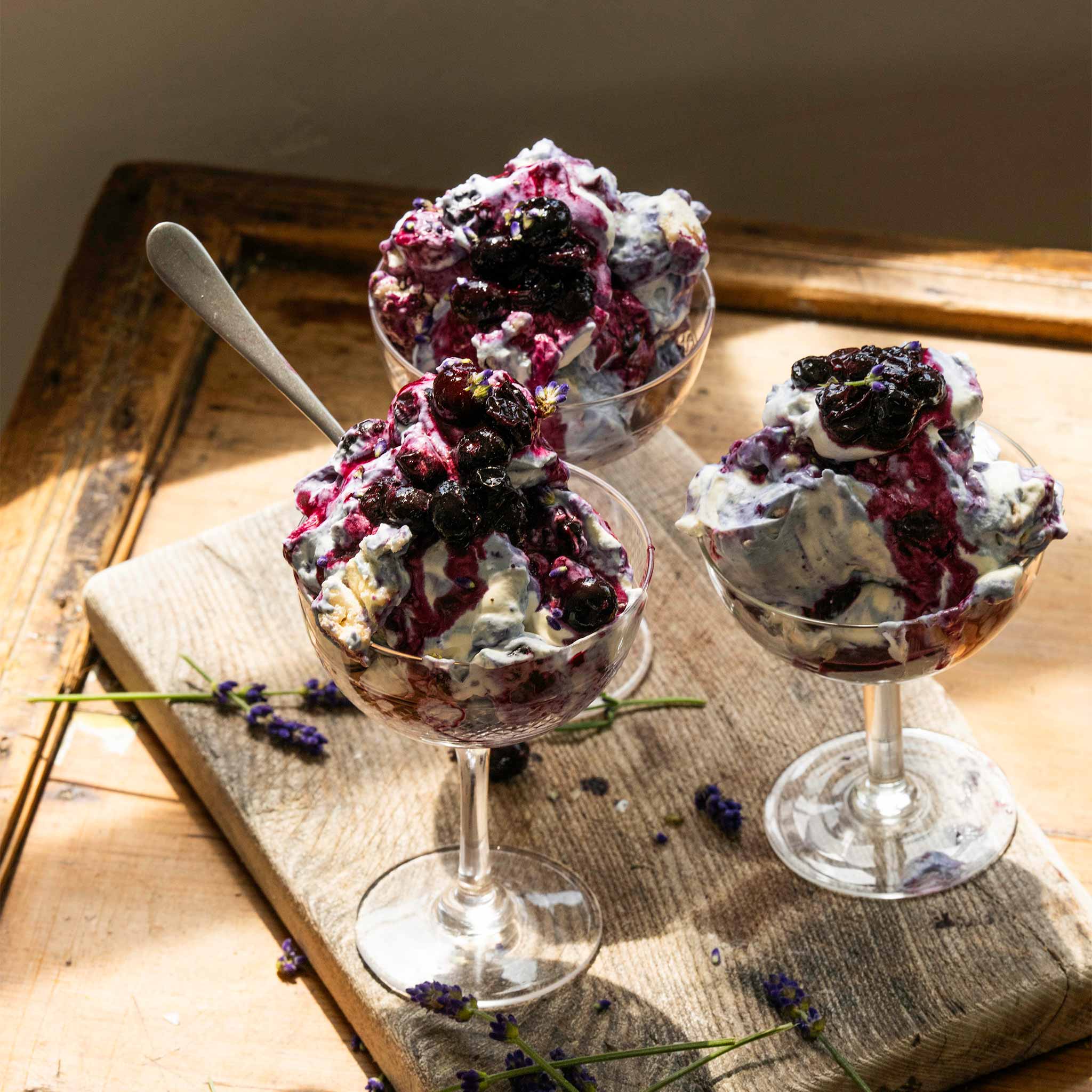 Blueberry, honey and lavender mess