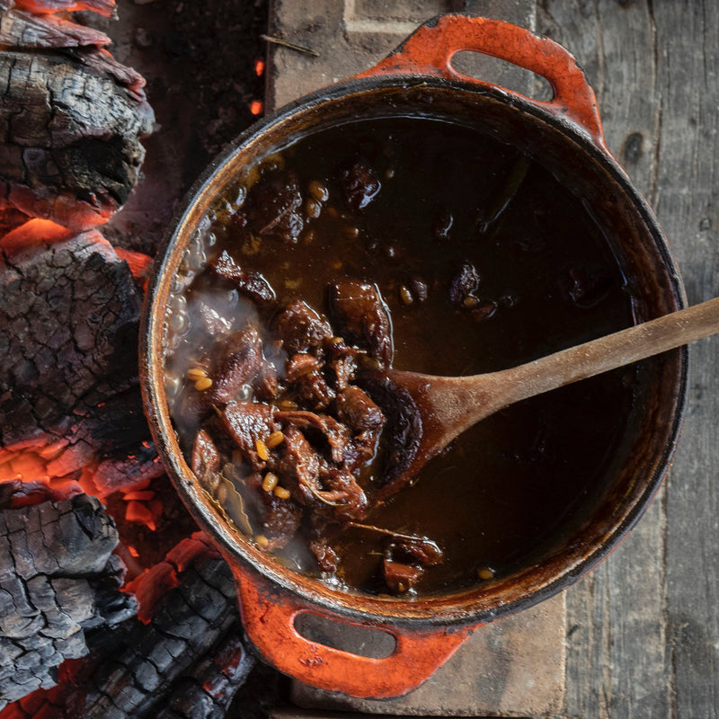 Wild venison stew with pearled barley