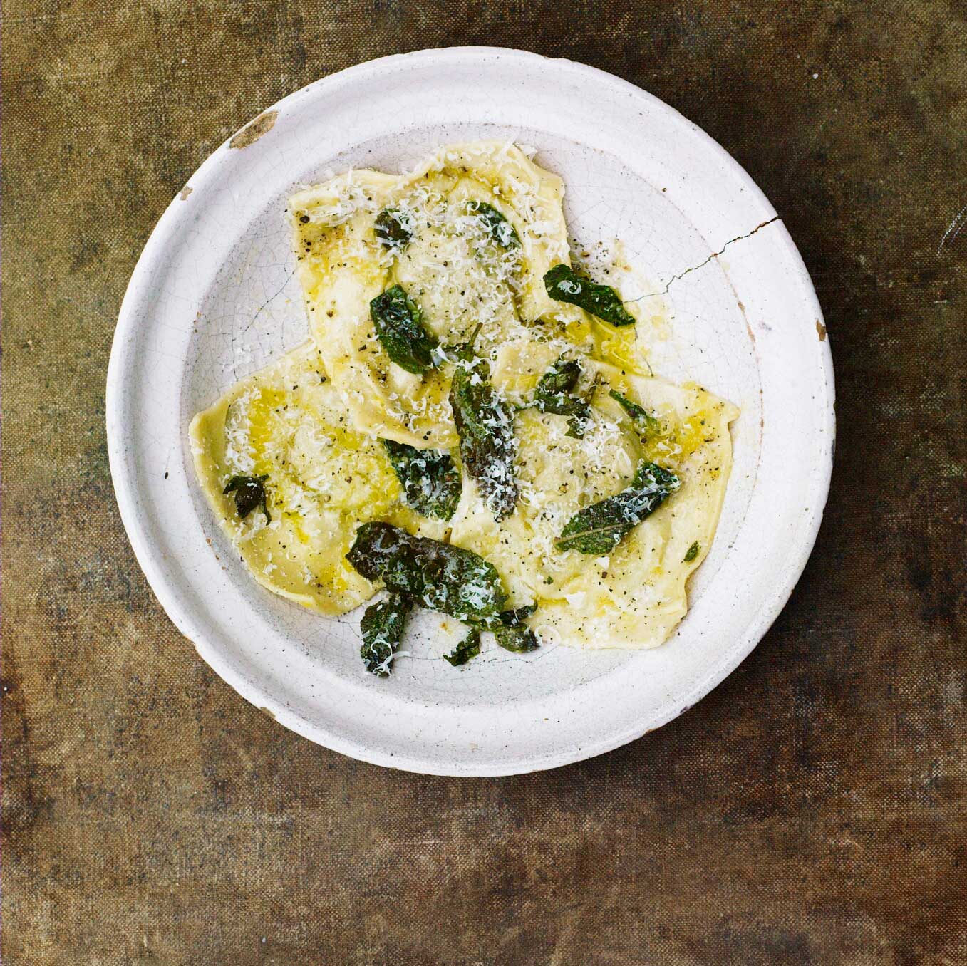 Celeriac and sage ravioli