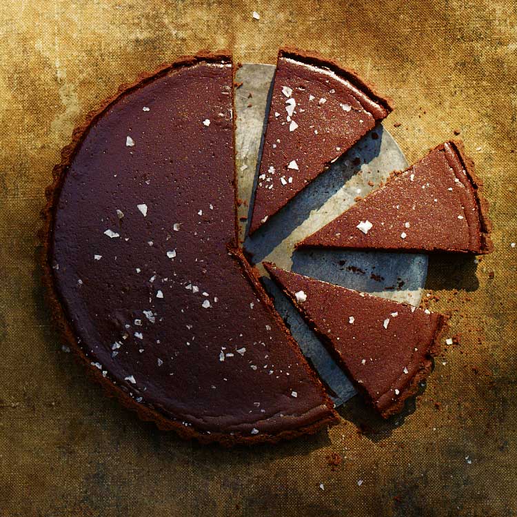 Salted chocolate pumpkin tart