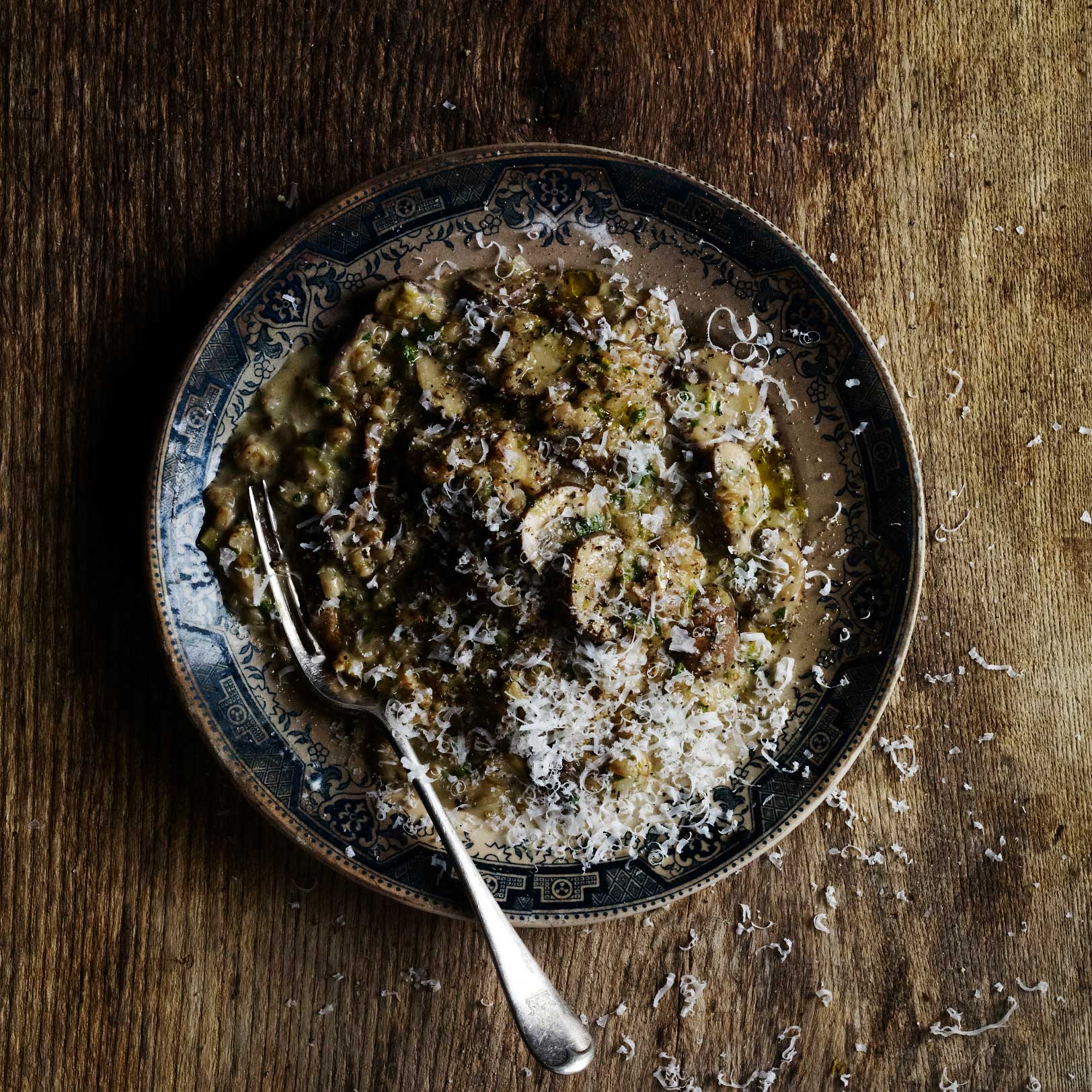 A mushroom risotto – made with spelt
