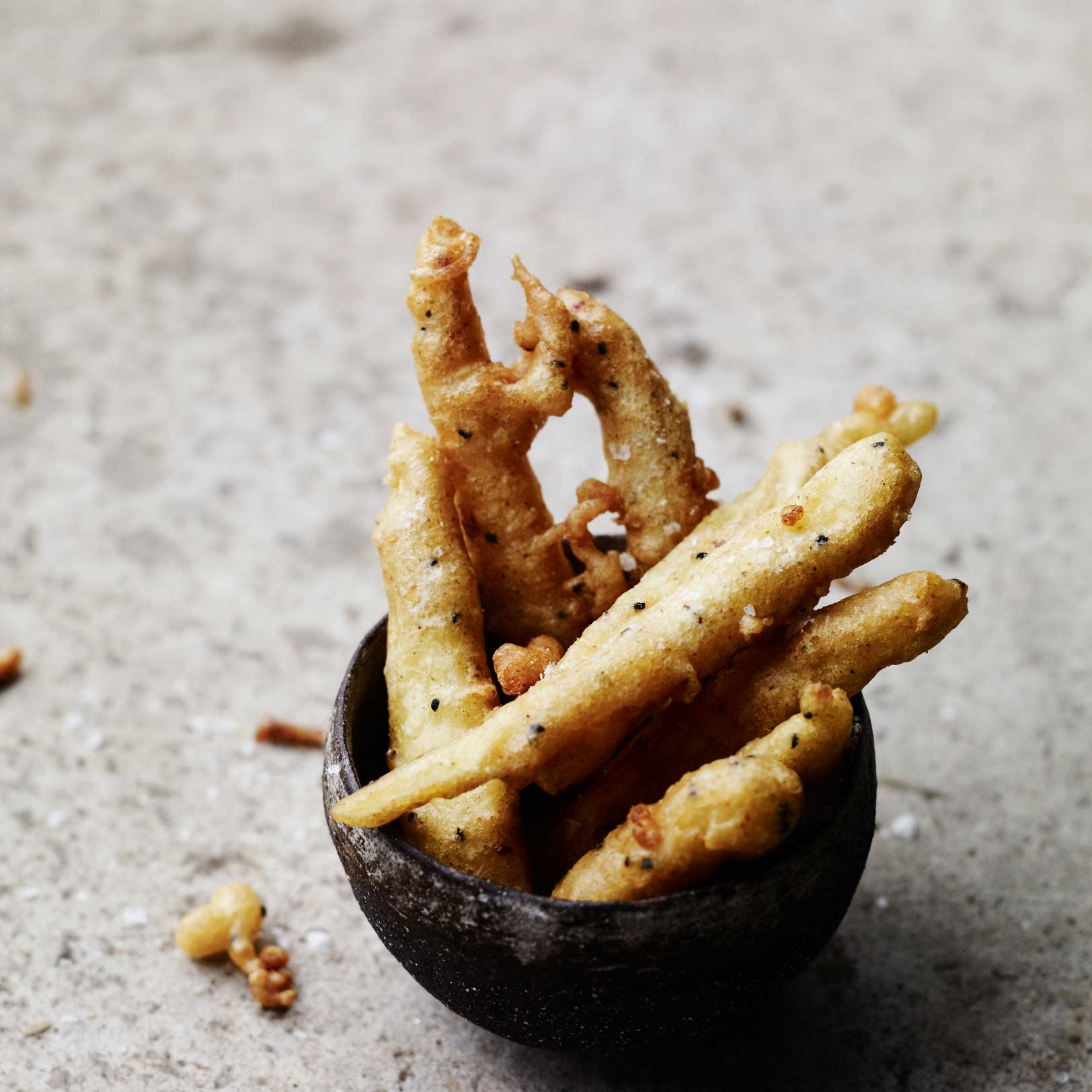 Beer-battered parsnips