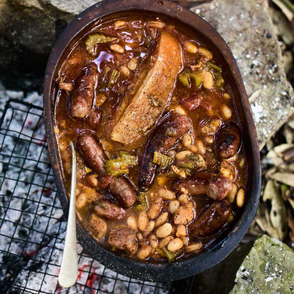 Campfire pork and beans