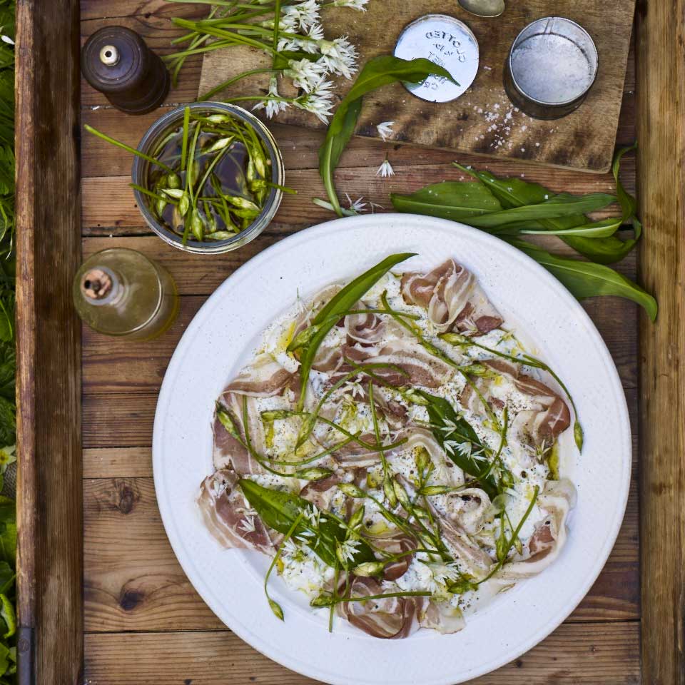 Pancetta with wild garlic