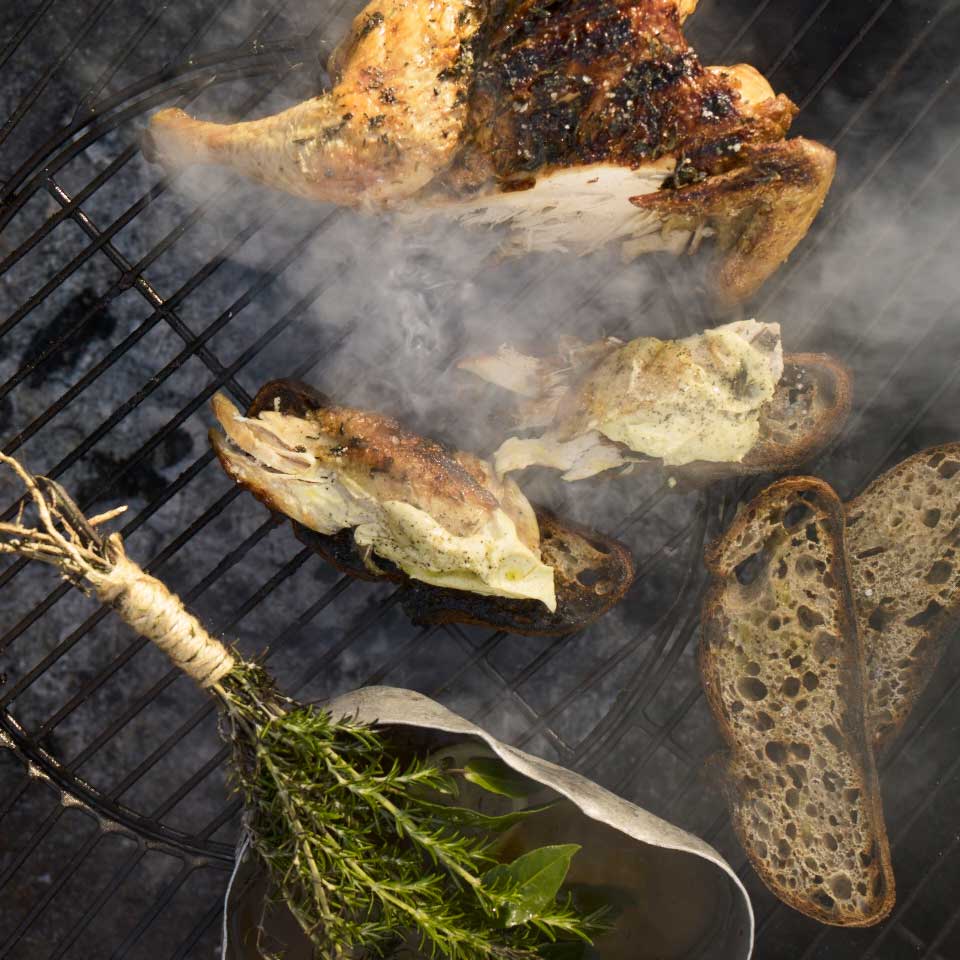 Spatchcock chicken, aïoli and toast