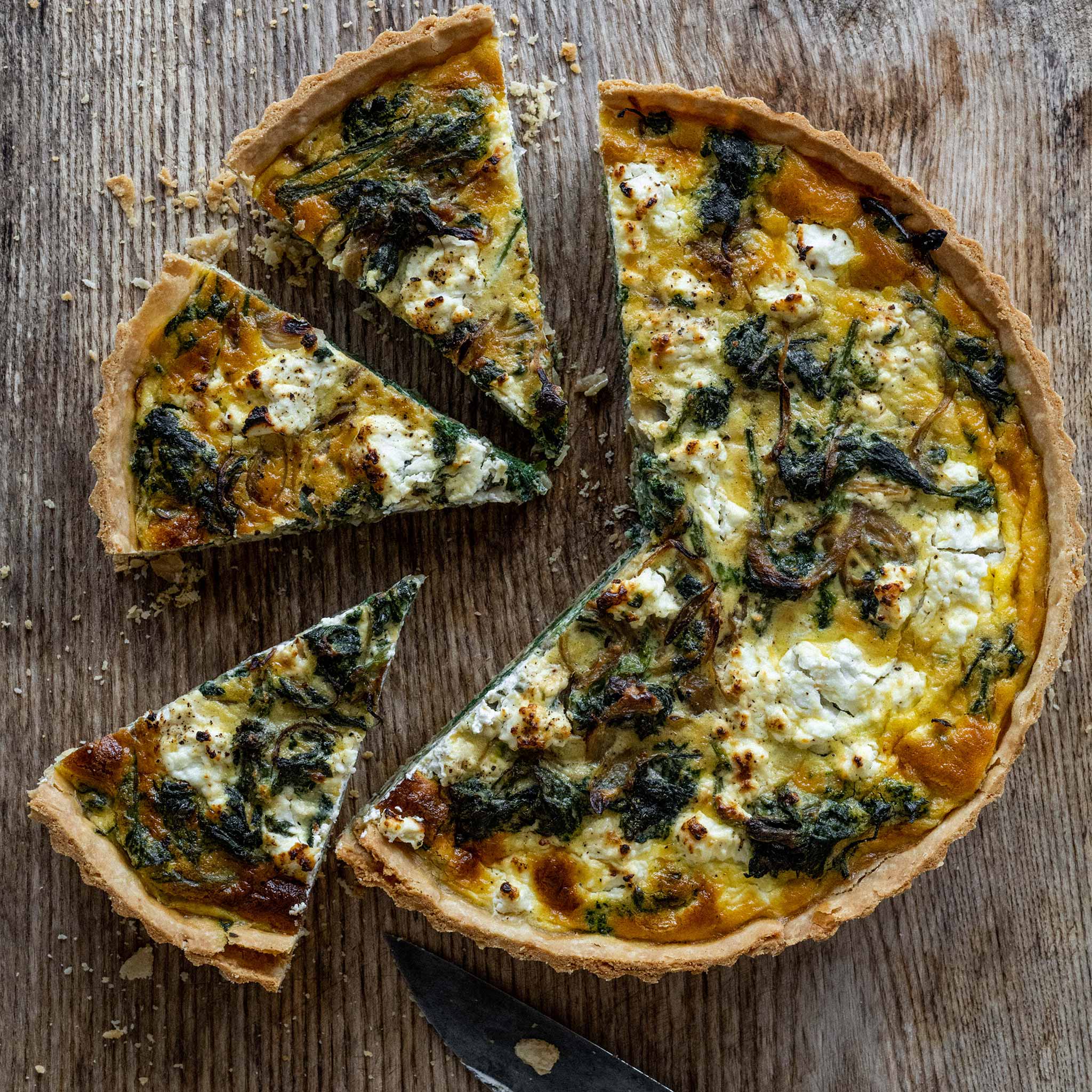 Nettle and goats cheese tart