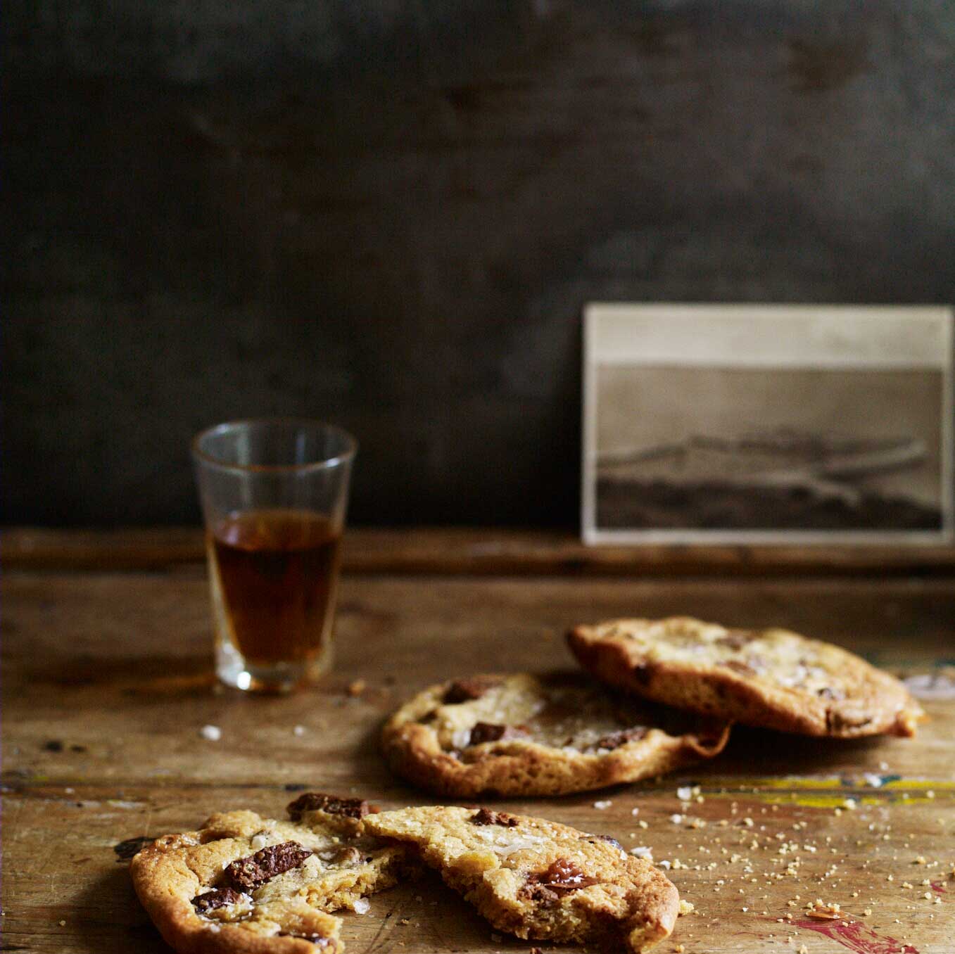 Chocolate, fudge & smoked salt cookies