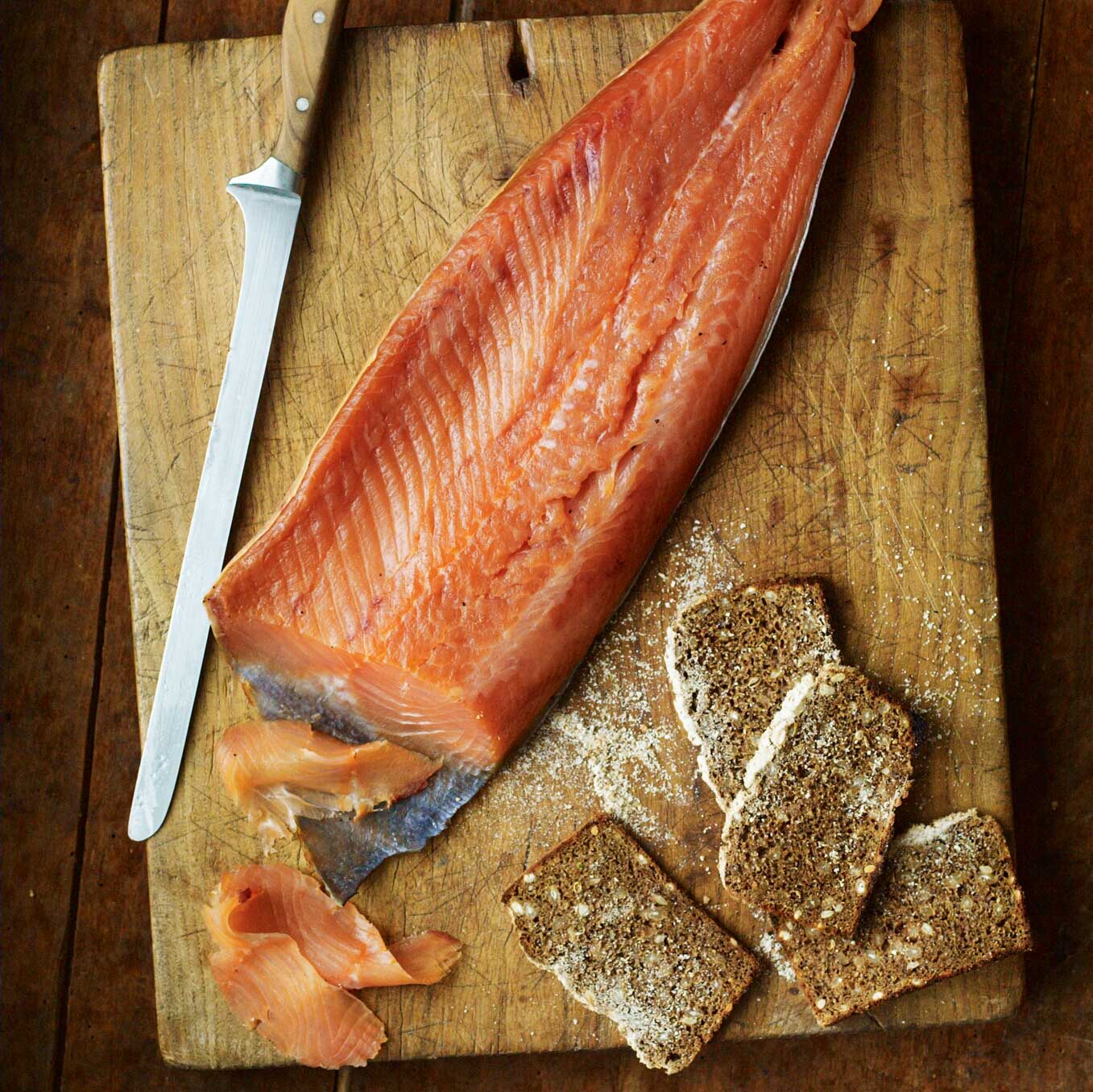 Cold-smoked trout