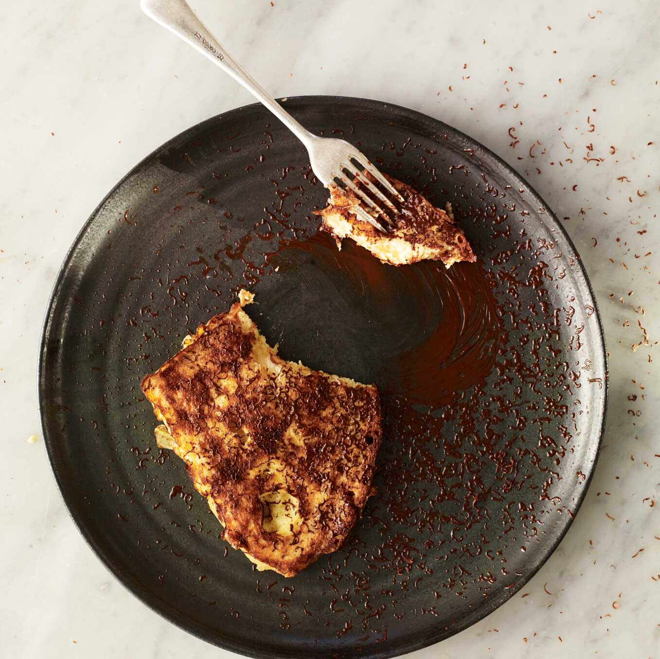 Panettone gypsy toast with dark chocolate