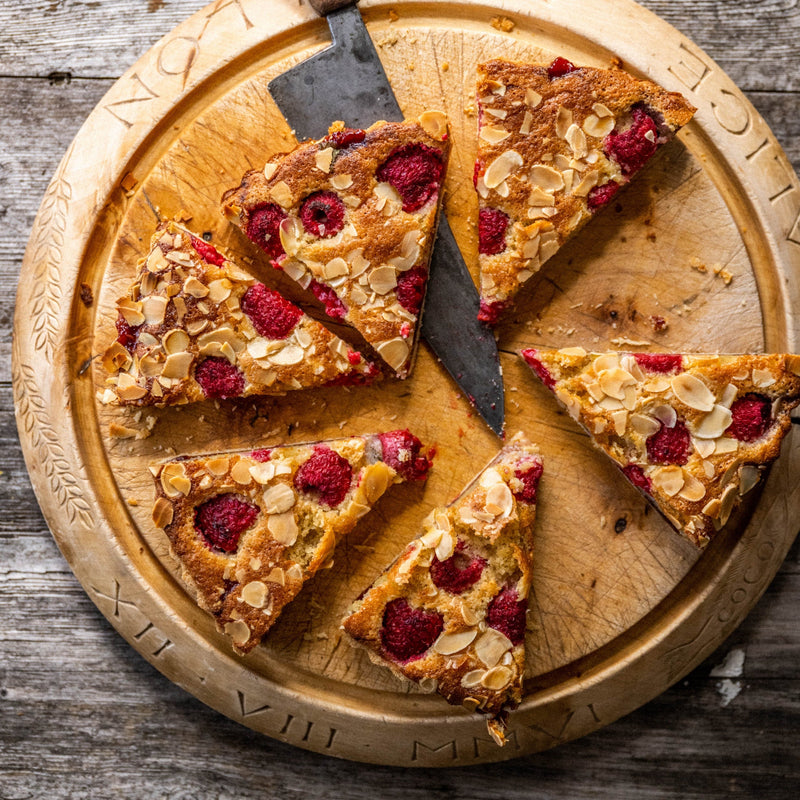 A summer raspberry and almond tart