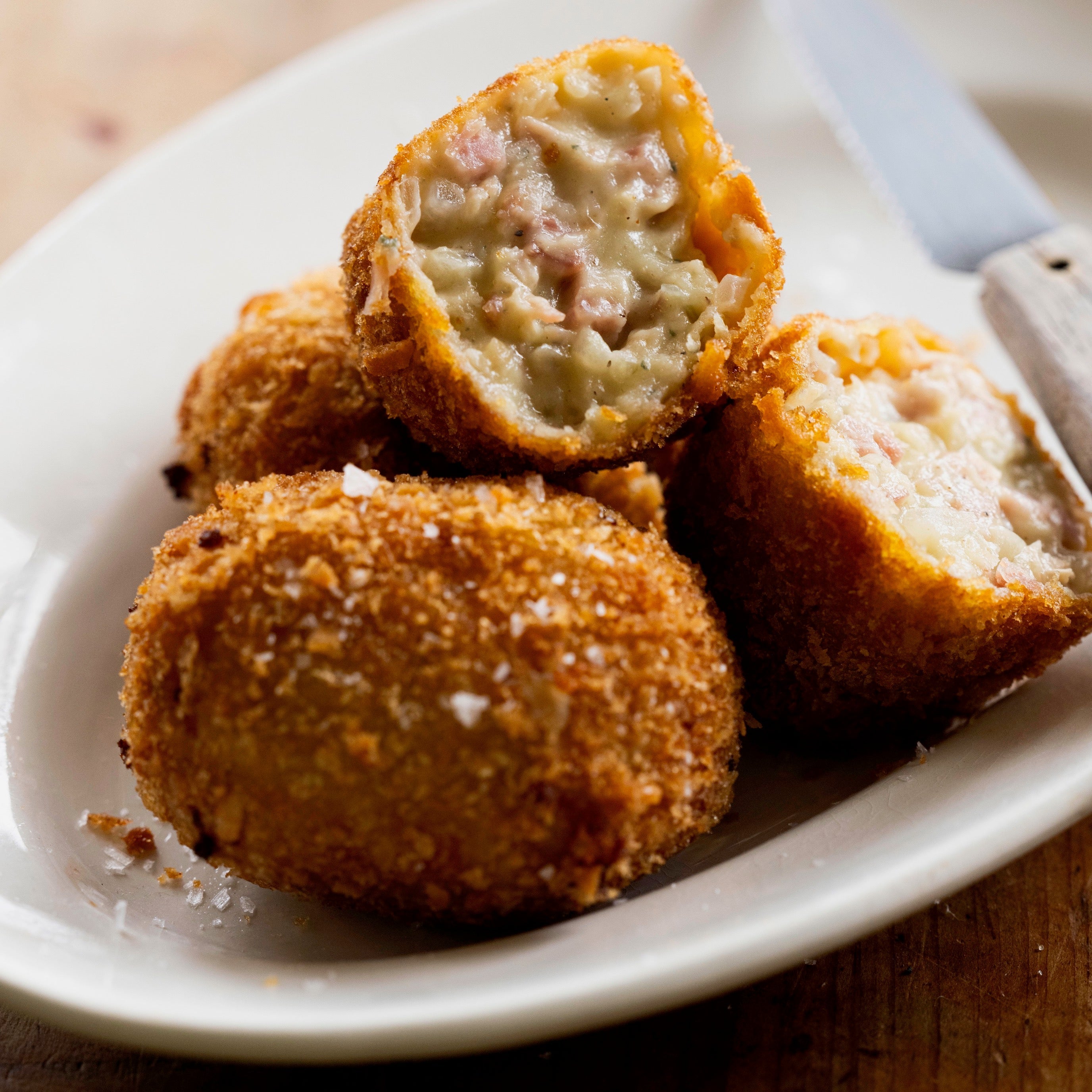 Ham and blue cheese croquettes